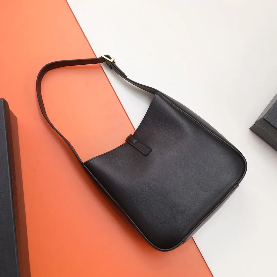 Saint Laurent Black Leather Cleo Bag - Hình 3