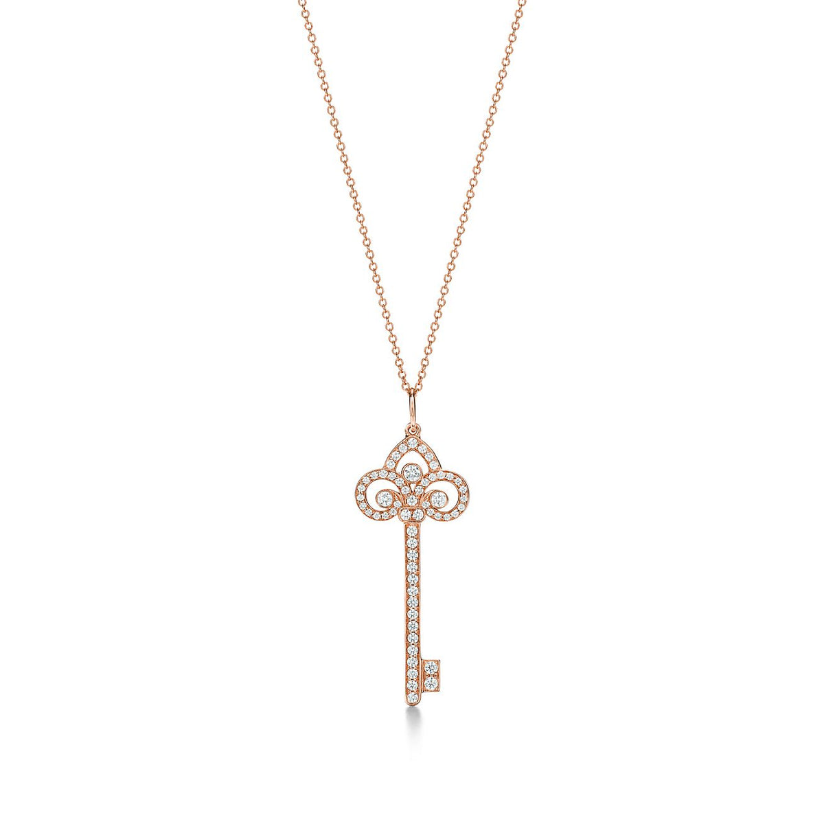 TIFFANY FLEUR KEY DIAMOND NECKLACE