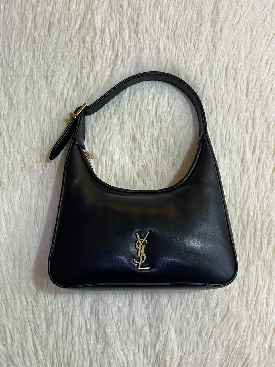 leather Saint Laurent Black Mini Hobo - Hình 9