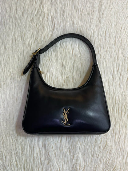 leather Saint Laurent Black Mini Hobo - Hình 9