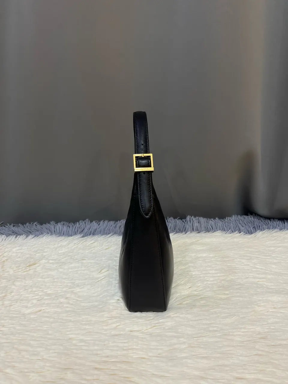leather Saint Laurent Black Mini Hobo - Hình 2