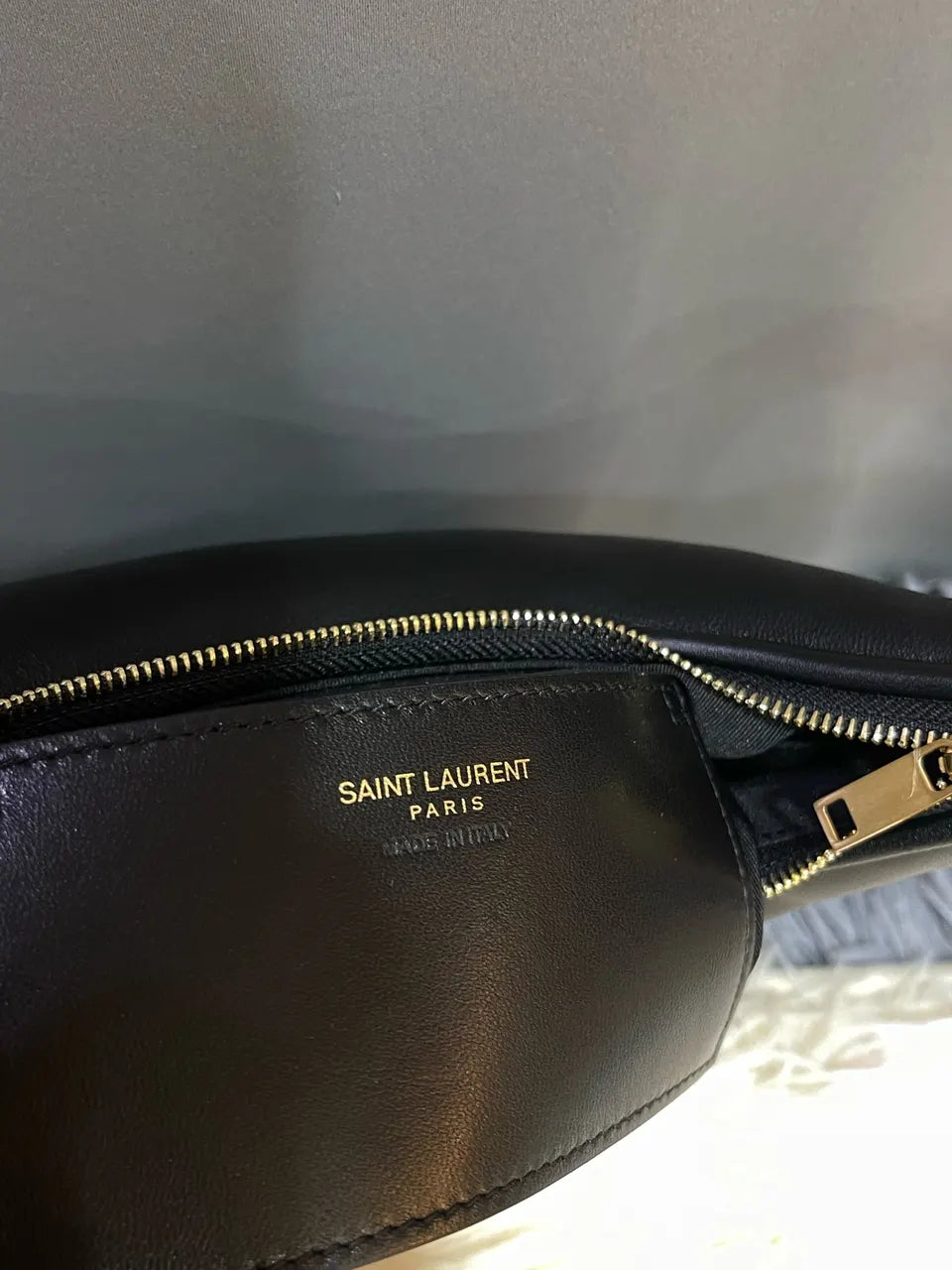leather Saint Laurent Black Mini Hobo - Hình 7