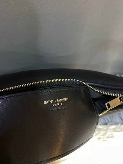 leather Saint Laurent Black Mini Hobo - Hình 7